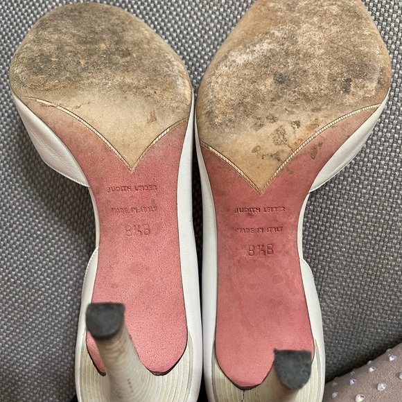 Judith Leiber  white heels